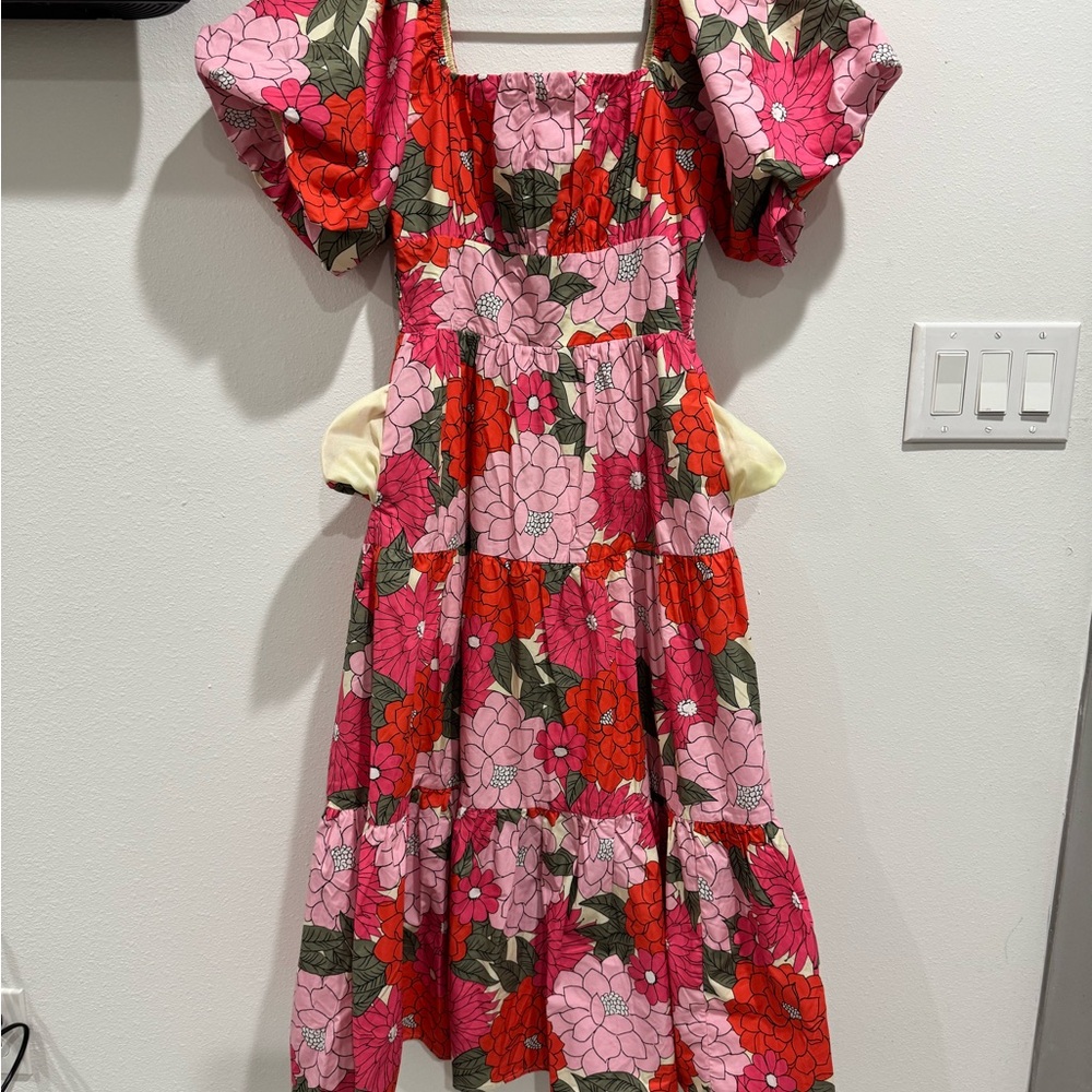 Listicle Pink Floral Midi Dress